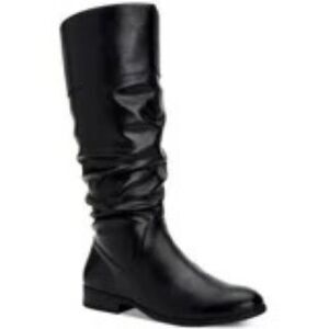 Style & Co Kelimae Rouched Tall Boots- Black- Size 5.5- NIB